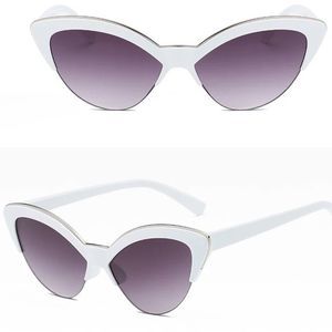 Classic Cat Eye Vintage Style Half Frame Women's Sunglasses